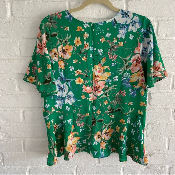 Loft Green Floral Peplum Blouse - Picture 4 of 10